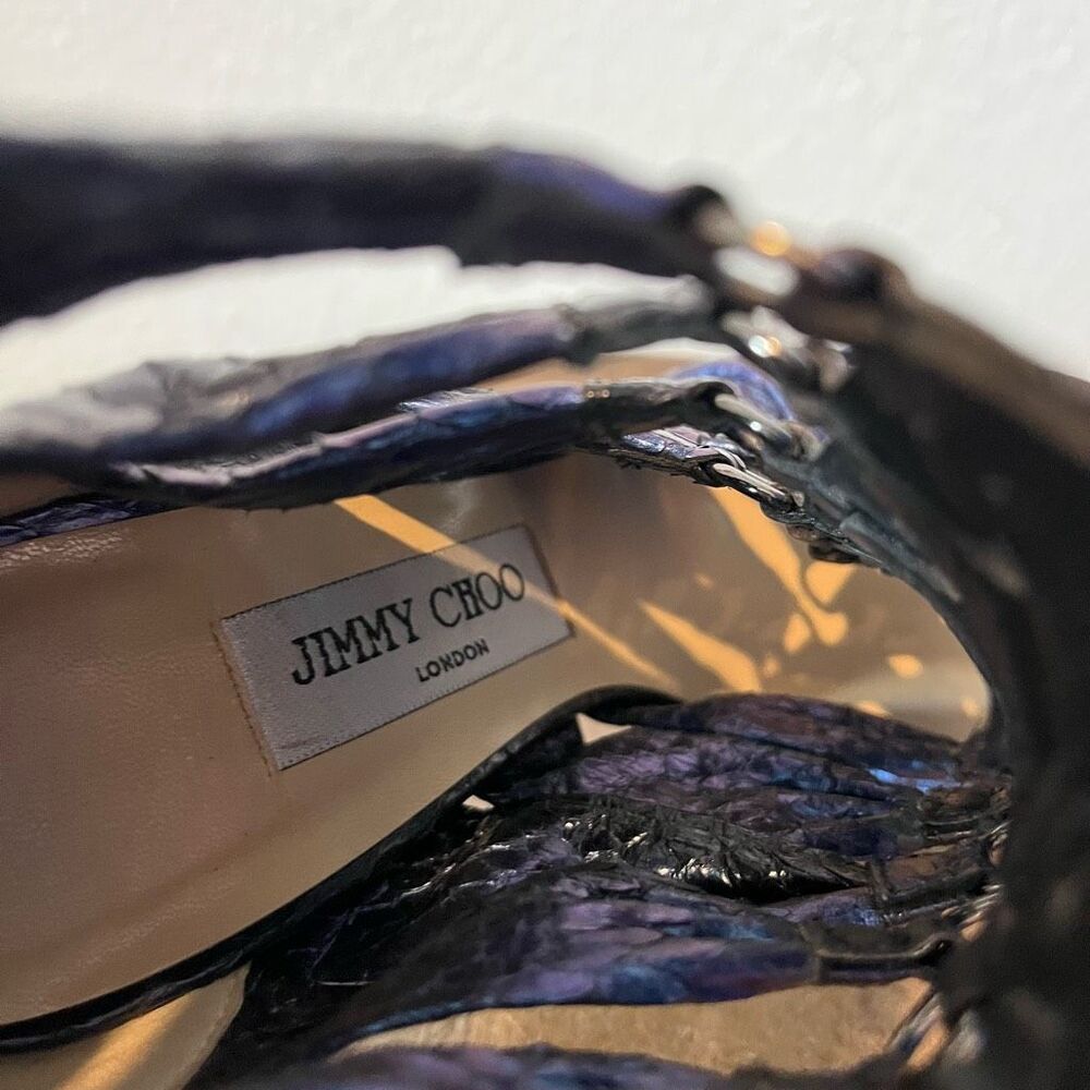 Jimmy Choo Iridescent Python Skin Strappy Heels S… - image 6